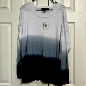 Ombré sweater white, grey to black